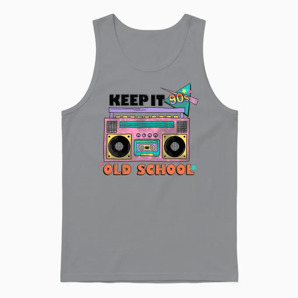 Retro Fashion Unisex Tank Top in Sport Grey