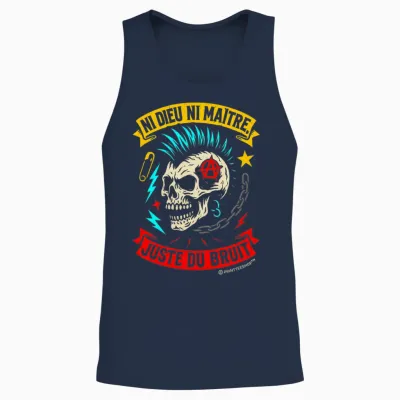 Punk Rock Music Skull Anarchist - Neither God nor Master Unisex Tank Top - Navy