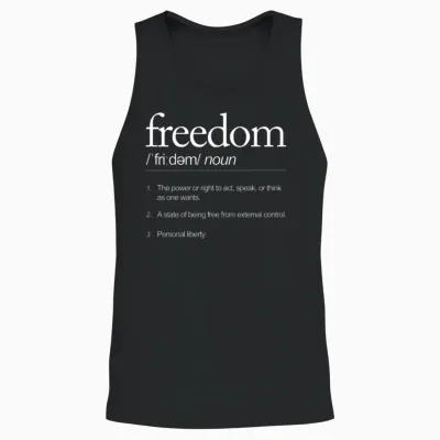 Freedom Definitely Speaking Acting Thinking Unisex Tank Top - Black