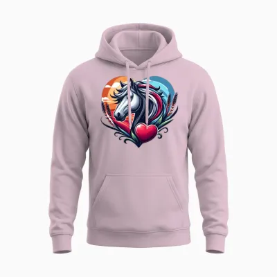 Horse in the Heart Unisex Hoodie - Light Pink