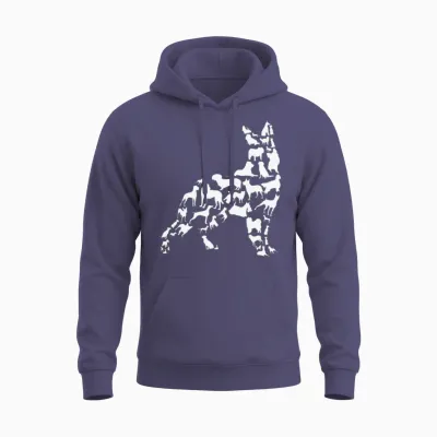 Dog Owner Dog Lover Silhouette Unisex Hoodie - Heather Sport Dark Navy