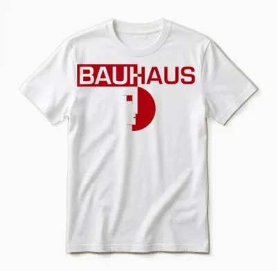 Emblème Bauhaus Coupé En Deux Unisex T-Shirt - White
