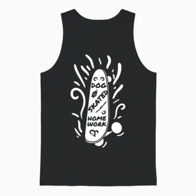 Funny Skateboarding Phrase Unisex Tank Top - Black