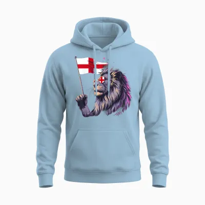 England Flag Lion Sunglasses England Pride English Roots Unisex Hoodie - Light Blue