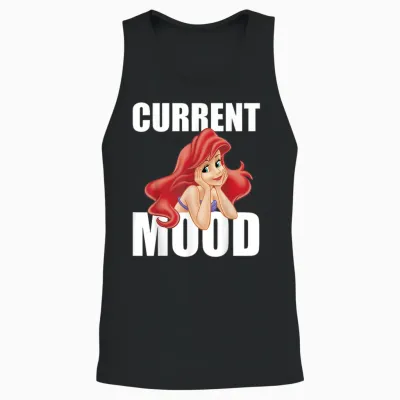 Disney the Little Mermaid Ariel Current Mood Unisex Tank Top - Black