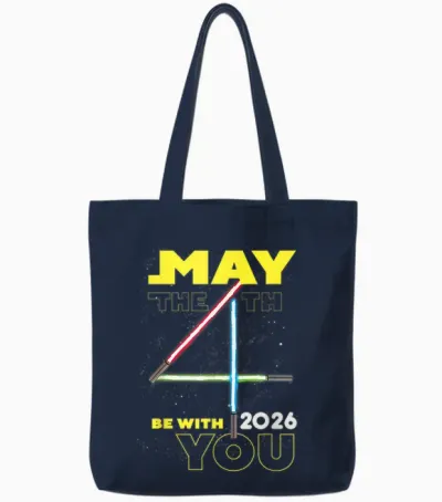 Star Wars May the 4th Be with You 2026 Lightsabers Tote Bags - Navy