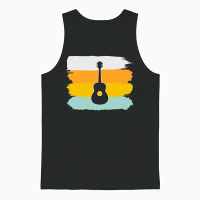 Guitar Retro Unisex Tank Top - Black