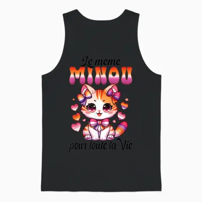 Funeral Life Young Girl Flag Lesbian Even Kitty T-Shirt, White Unisex Tank Top - Black