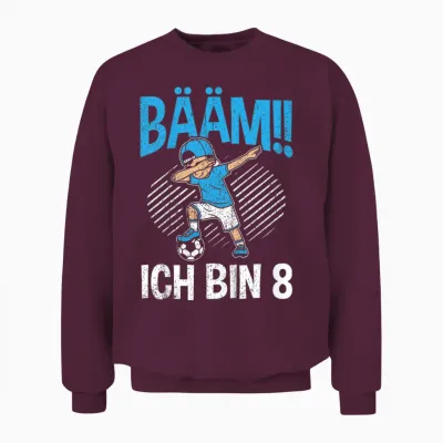 Bääm Ich Bin 8 Dabbing Geburtstagsshirt 8 Jahre Jungs Unisex Sweatshirt - Maroon