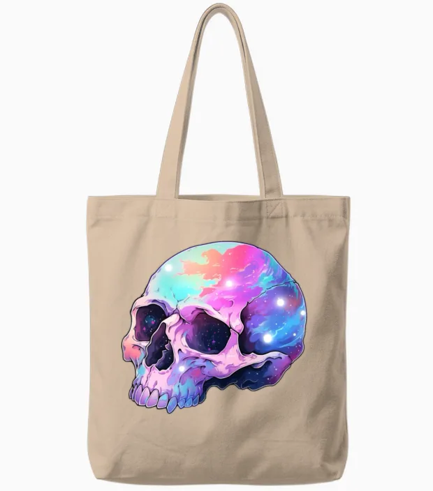 Now Thats a Skull! Halloween Tote Bags in Natural