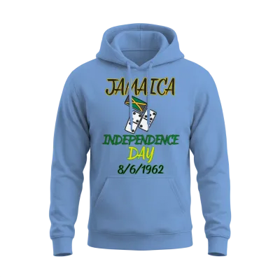 Jamaica Independence 1962 August 6 Dice Unisex Hoodie - Carolina Blue