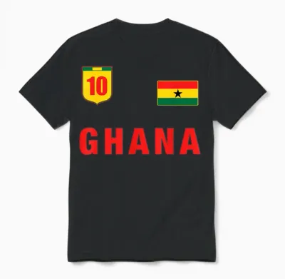 Ghana Fussball Team Fan Trikot Weiß Ghana Outfit Design Unisex T-Shirt - Black