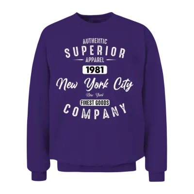 New York City Born in 1981 Vintage Birthday Unisex Sweatshirt - Purple