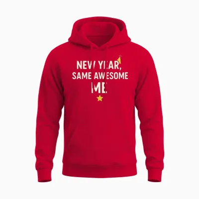 New Year, Same Awesome Me ✨ Unisex Hoodie - Red