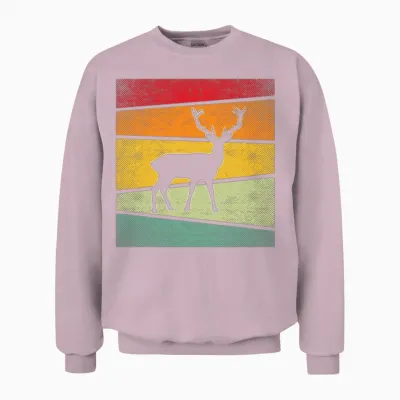 Deer Retro Unisex Sweatshirt - Light Pink