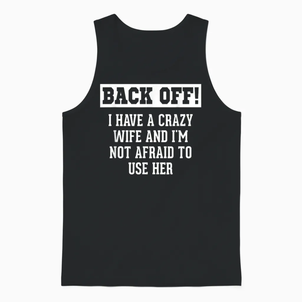 Funny Husband Gifts Men, Crazy Wife Sarcastic Husband Unisex Tank Top in Black