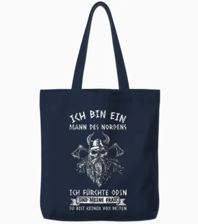 Ich Bin Ein Mann Des Nordens Wikinger Nordmänner Tote Bags - Navy