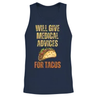 Funny Quote Medical Advices for Tacos Unisex Tank Top - Navy – 2