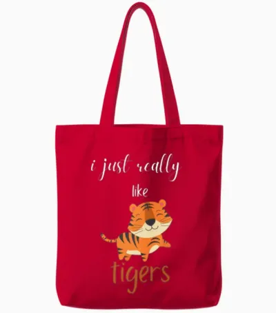 Funny Tiger Tote Bags - Red