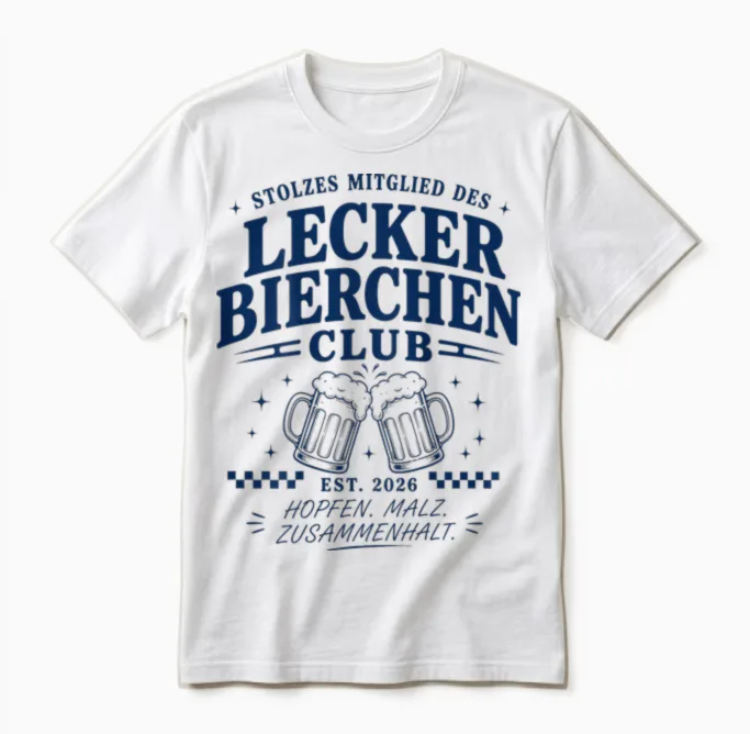 Lecker Bierchen Club Unisex T-Shirt in White