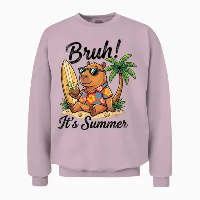 Capybara Mit Sonnenbrille Lustiges Sommer Capybara Unisex Sweatshirt - Light Pink
