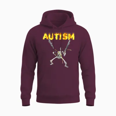 Autism Skeleton Funny Oddly Specific Dank Meme Unisex Hoodie - Maroon