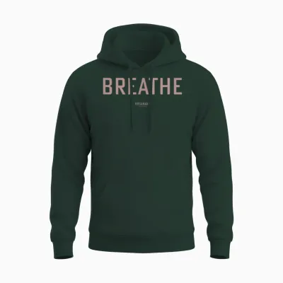 Organaut :: Breathe - Minimalistisches Mantra Unisex Hoodie - Forest