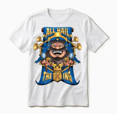 Clash Royale All Hail the King Epic Royal Portrait Unisex T-Shirt - White