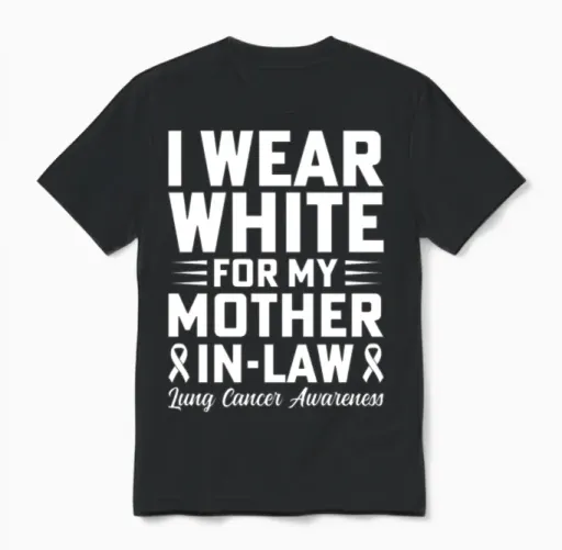 I Wear White for My Mother-In-Law Cancer Awareness Unisex T-Shirt in Black