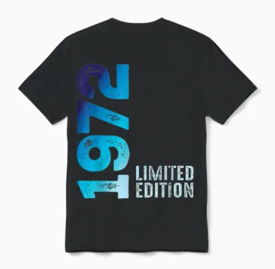 Stunning Year 1972 Vintage Since 1972 Limited Edition 1972 T-Shirt, Black, S Unisex T-Shirt - Black