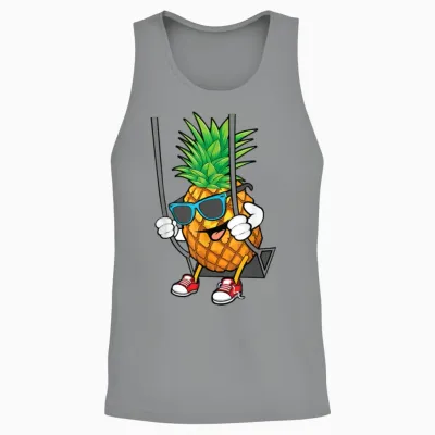 Funny Swinging Pineapple Swinger Comic Unisex Tank Top - Sport Grey