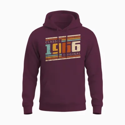 Original 1966 Vintage Gift 60th Birthday Man Woman Unisex Hoodie - Maroon