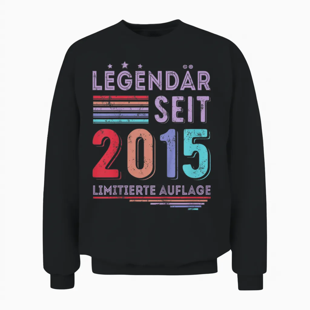11 Geburtstag Mädchen 11 Jahre Alt Legendär Seit 2015 Unisex Sweatshirt in Black
