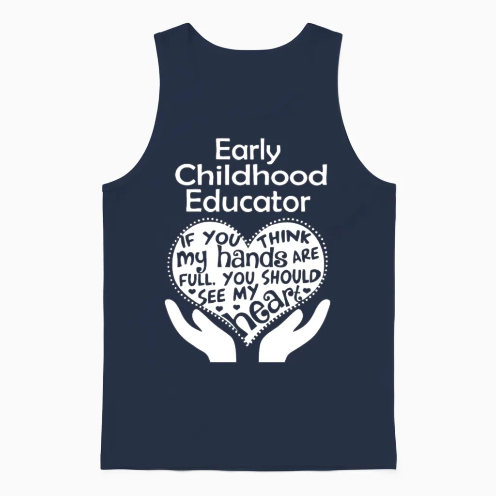 Early Childhood Educator Teachers Unisex Tank Top in Navy