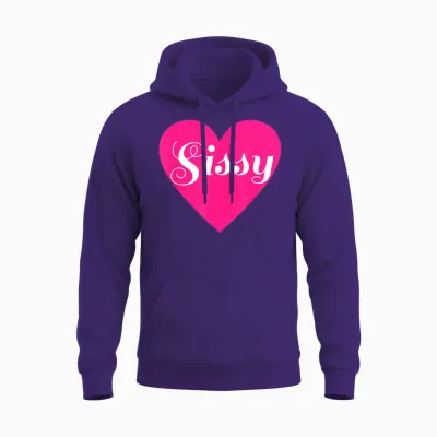 Sissy Love Femdom Femboy Maid in Herzform Unisex Hoodie - Purple