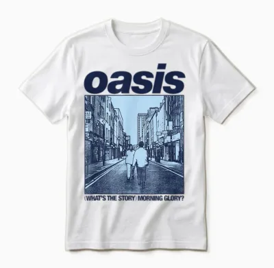 Oasis Amazon Exclusive Wtsmg in Baby Blue Unisex T-Shirt - White