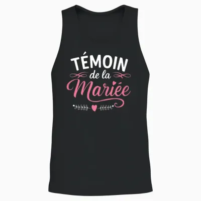 Témoin De La Mariée Accessoire Soirée Humour Femme Evjf Unisex Tank Top - Black