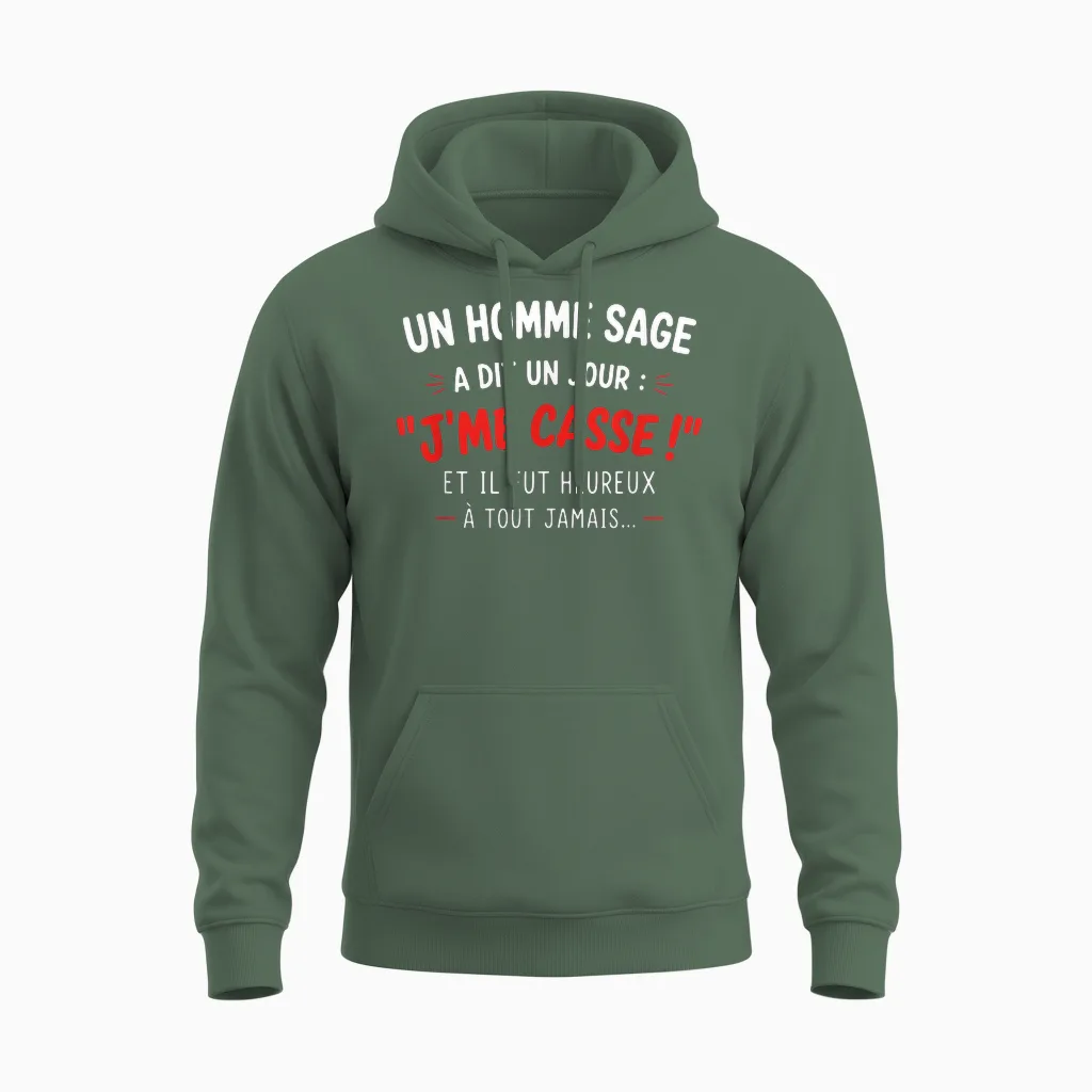 Je Me Casse Idée Départ Collègue De Travaille Homme Humour Unisex Hoodie in Military Green