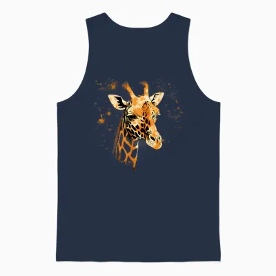 Giraffe, Tierporträt, Nature Splash, Kunstwerk Savanne Unisex Tank Top - Navy