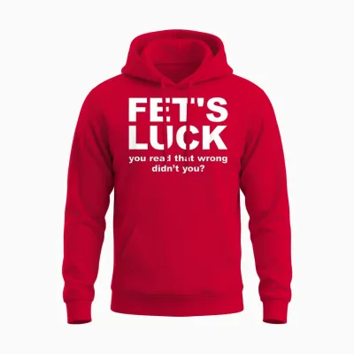 Fet's Luck Funny Adult Unisex Hoodie - Red