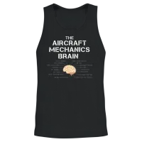 Aircraft Mechanics Brain Funny Airplane Helicopter Unisex Tank Top - Black – 2