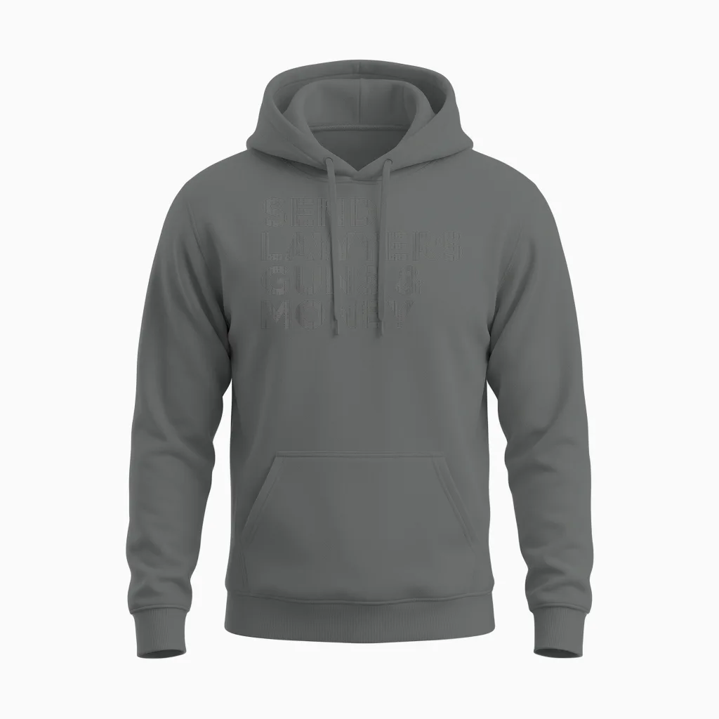 Send Lawyers Guns Money Unisex Hoodie in Graphite Heather