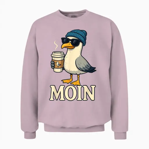 Moin Low German North Germany Ostfriesland Baltic Sea Moin Unisex Sweatshirt in Light Pink