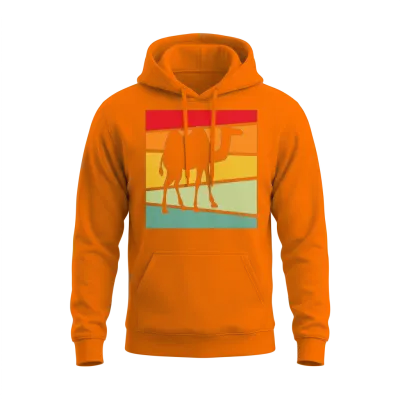Camel Retro Unisex Hoodie - Safety Orange
