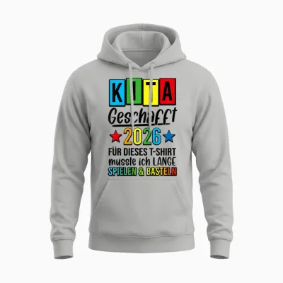Kinder Kita Abgänger Geschafft Spielen Basteln Ade 2026 Unisex Hoodie - Ash