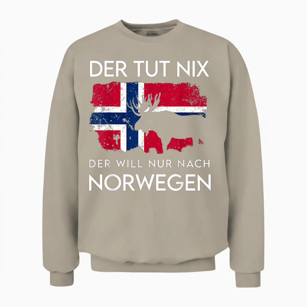 Norway Norway Norway Norge Nordkap Oslo T-Shirt, Black, S Unisex Sweatshirt in Sand