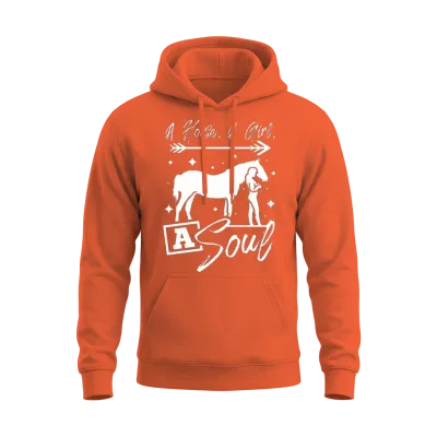 A Horse a Girl a Soul Horse Lover Unisex Hoodie - Orange