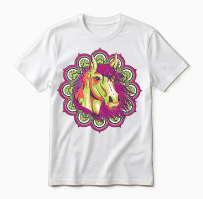 Horse Mandala Graphic Shirt Horses Lover Gift Girl Unisex T-Shirt - White