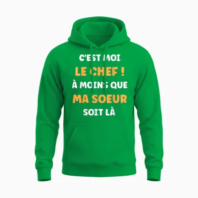 Humor Boy Brother I'm the Chef Funny Brother and Sister T-Shirt, Black, S Unisex Hoodie - Irish Green