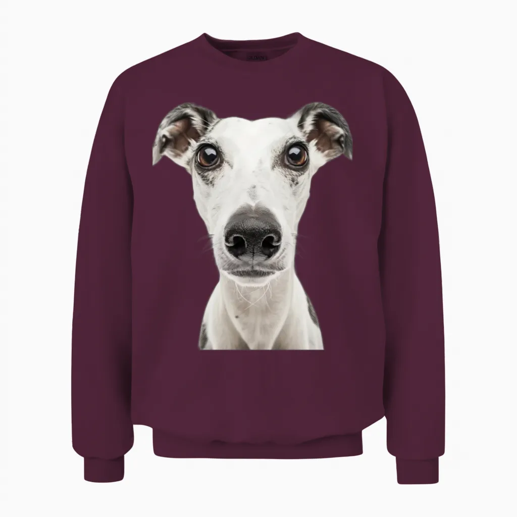 Whippet Unisex Sweatshirt in Maroon